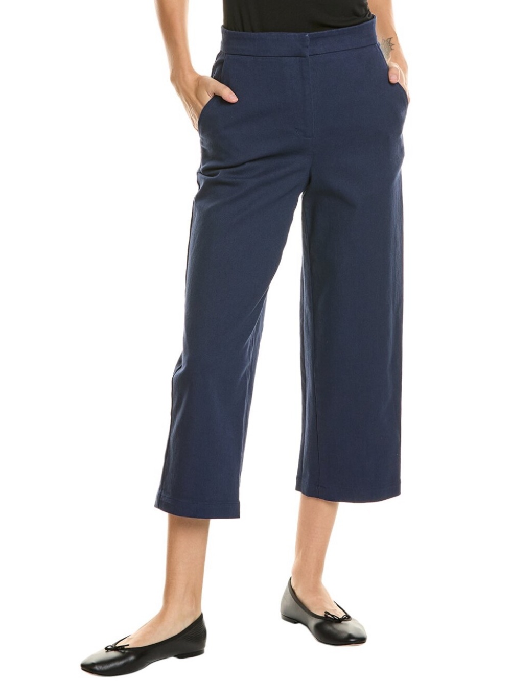 Marimekko Egla Solid Trouser Navy Cropped Trouser Pant NWT